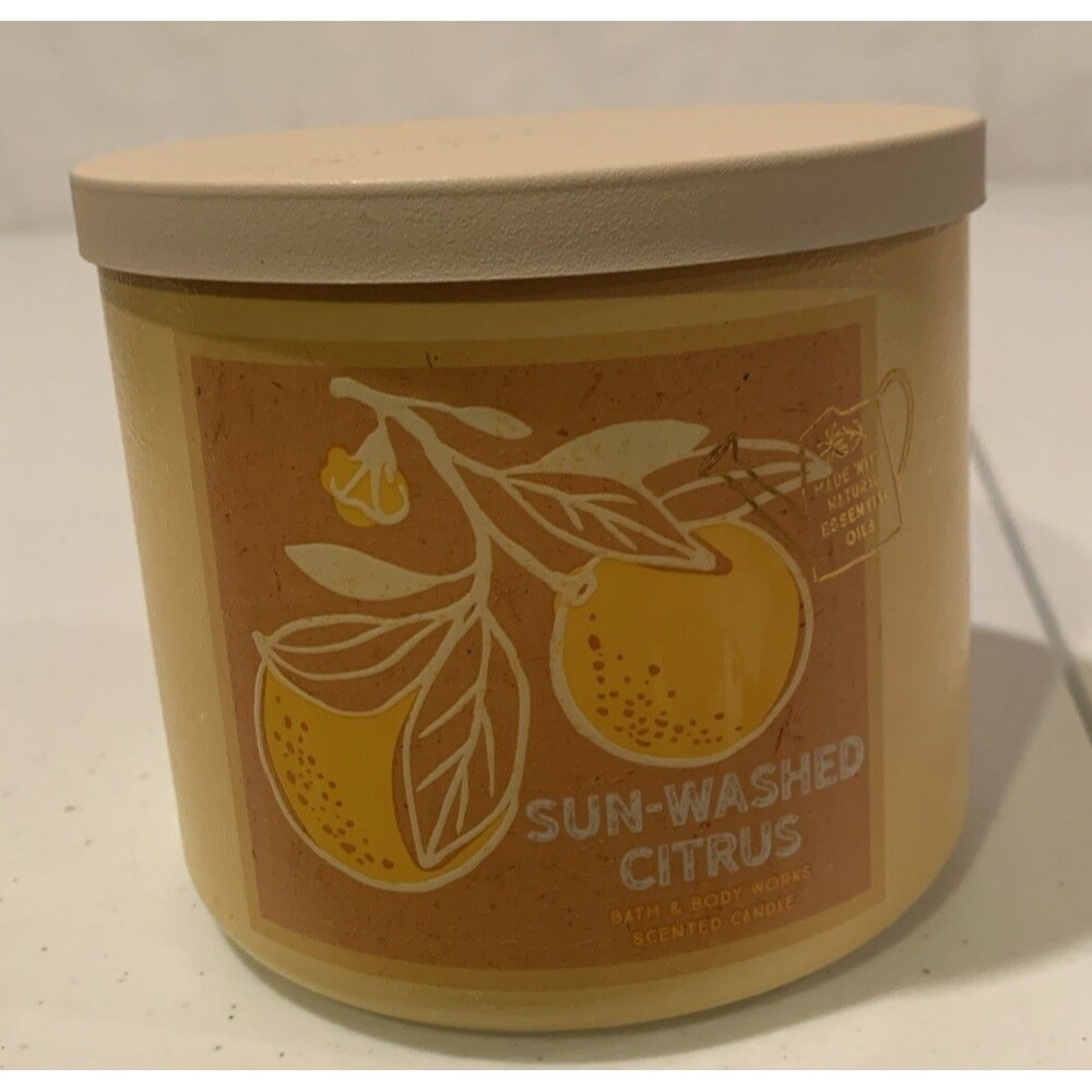 Bath & Body Works SUN WASHED CITRUS 3-Wick Large Scented Candle 14.5 oz - Picture 4 of 4
